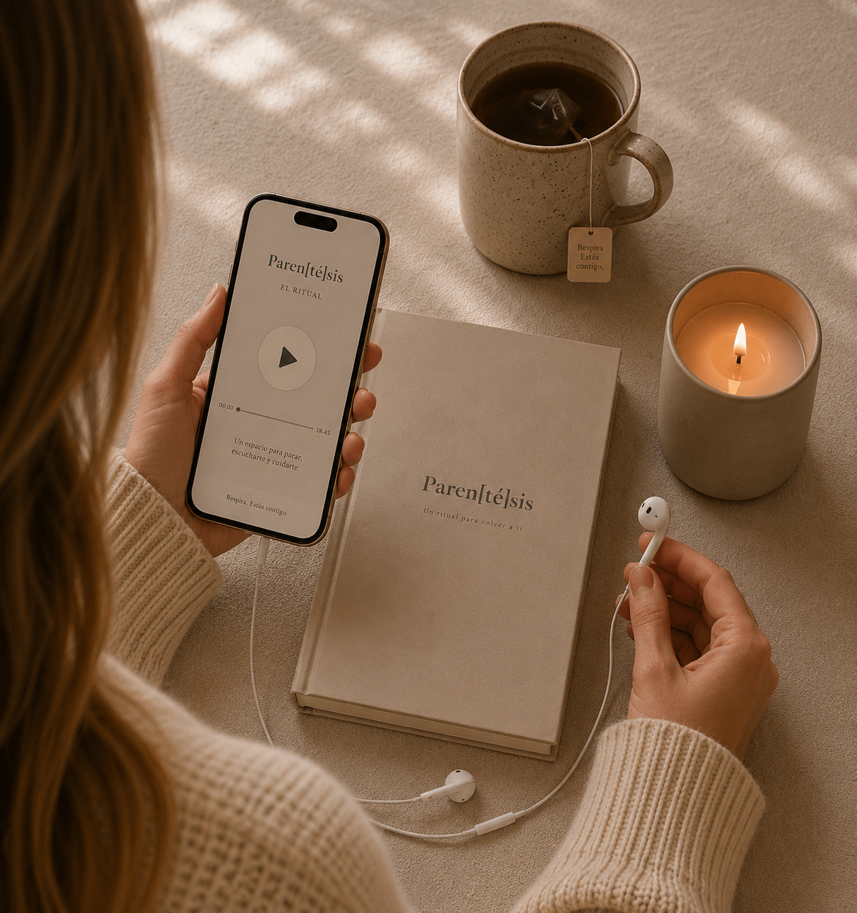 Ritual de Paren[té]sis con teléfono y auriculares
